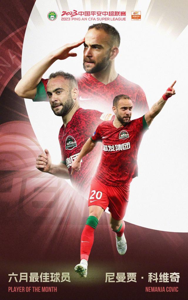 NG28-科维奇当选中超六月最佳球员 3场比赛共打入4球
